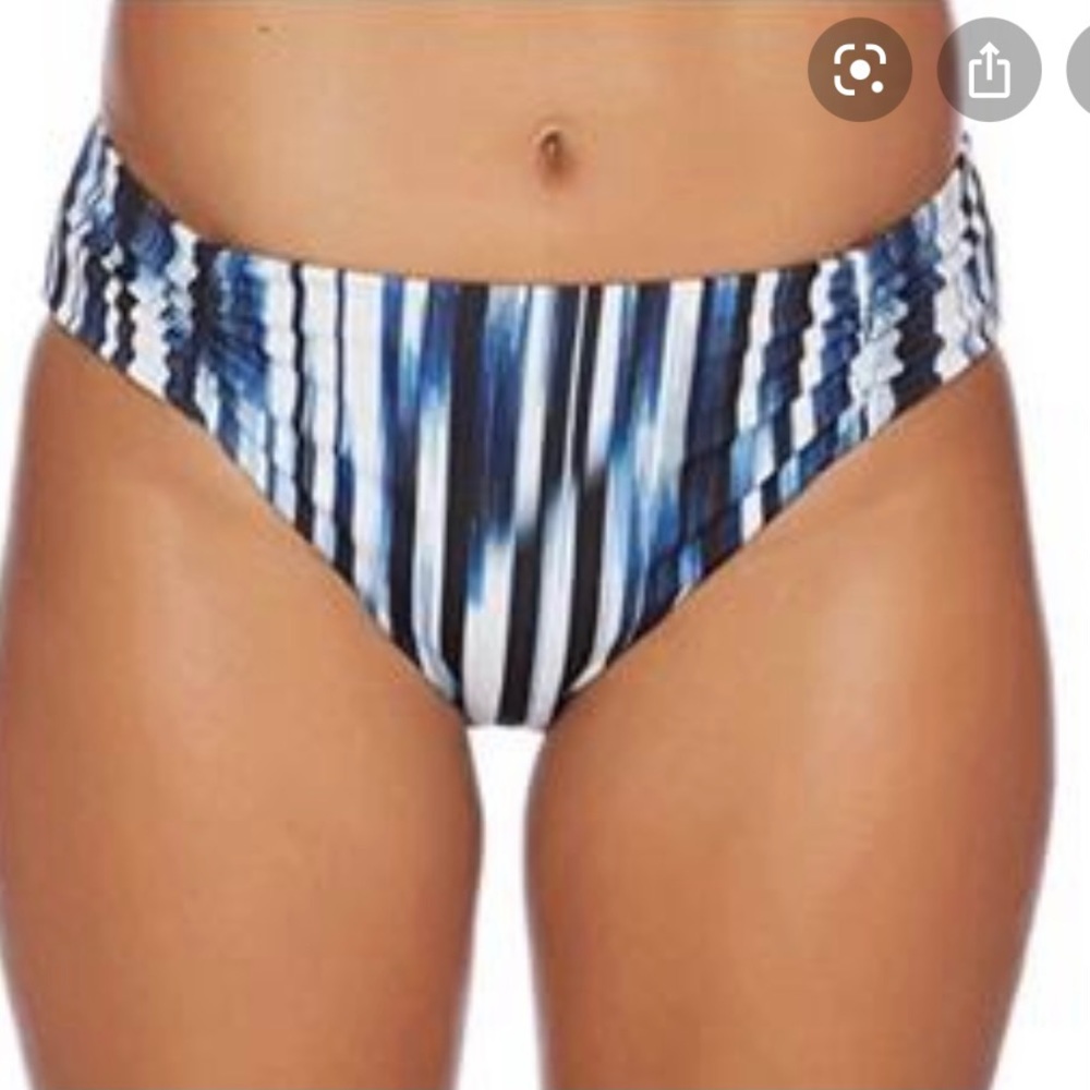 Athena Shirr Side Hipster Navy Vertical Stripes